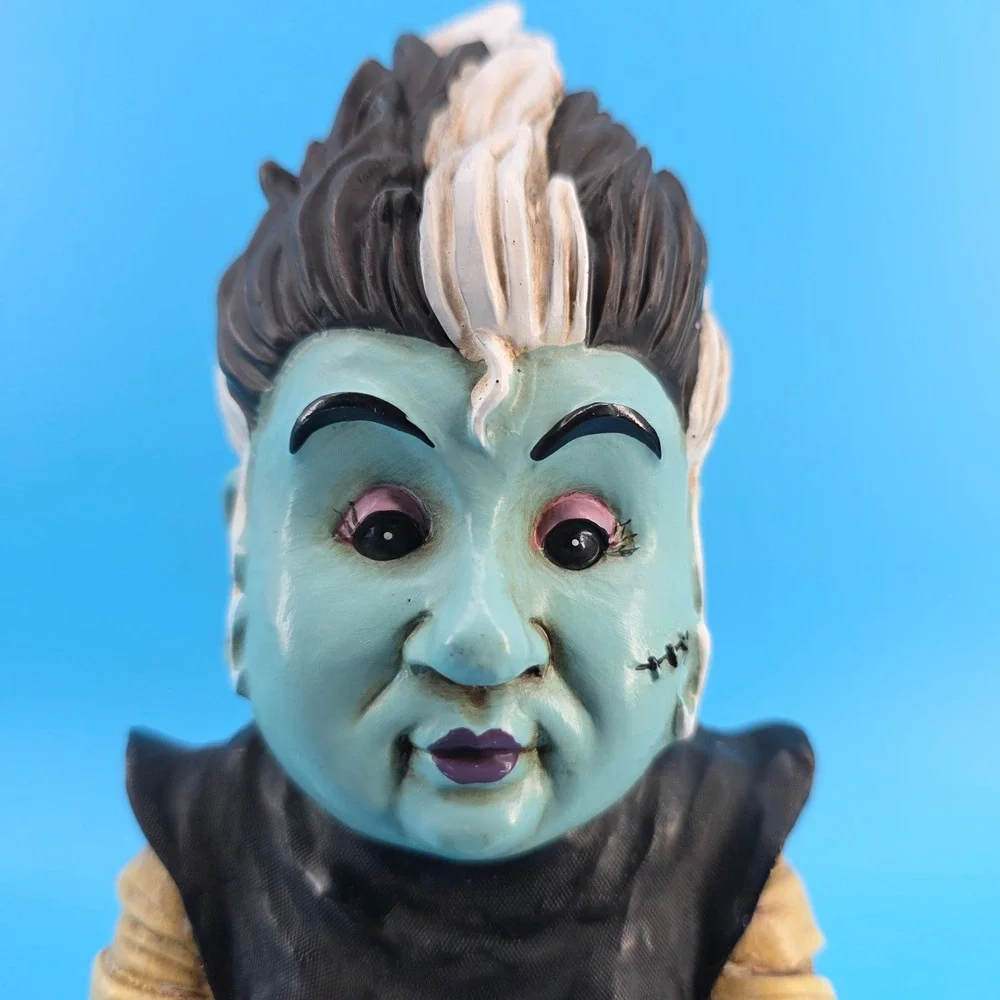 Spooky Bride of Frankenstein Garden Gnome Resin Horror Decor 11.5